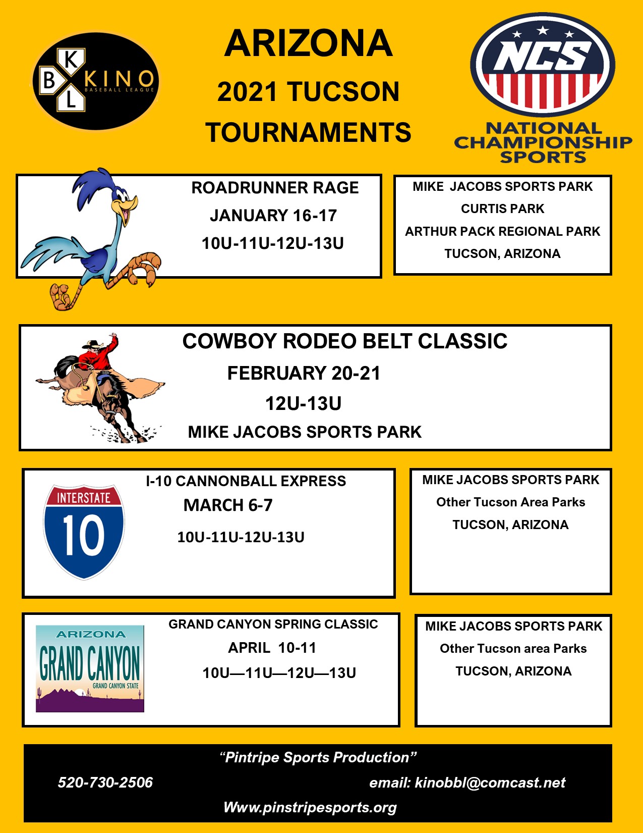 2021 Youth Tournaments - January, February, March, April