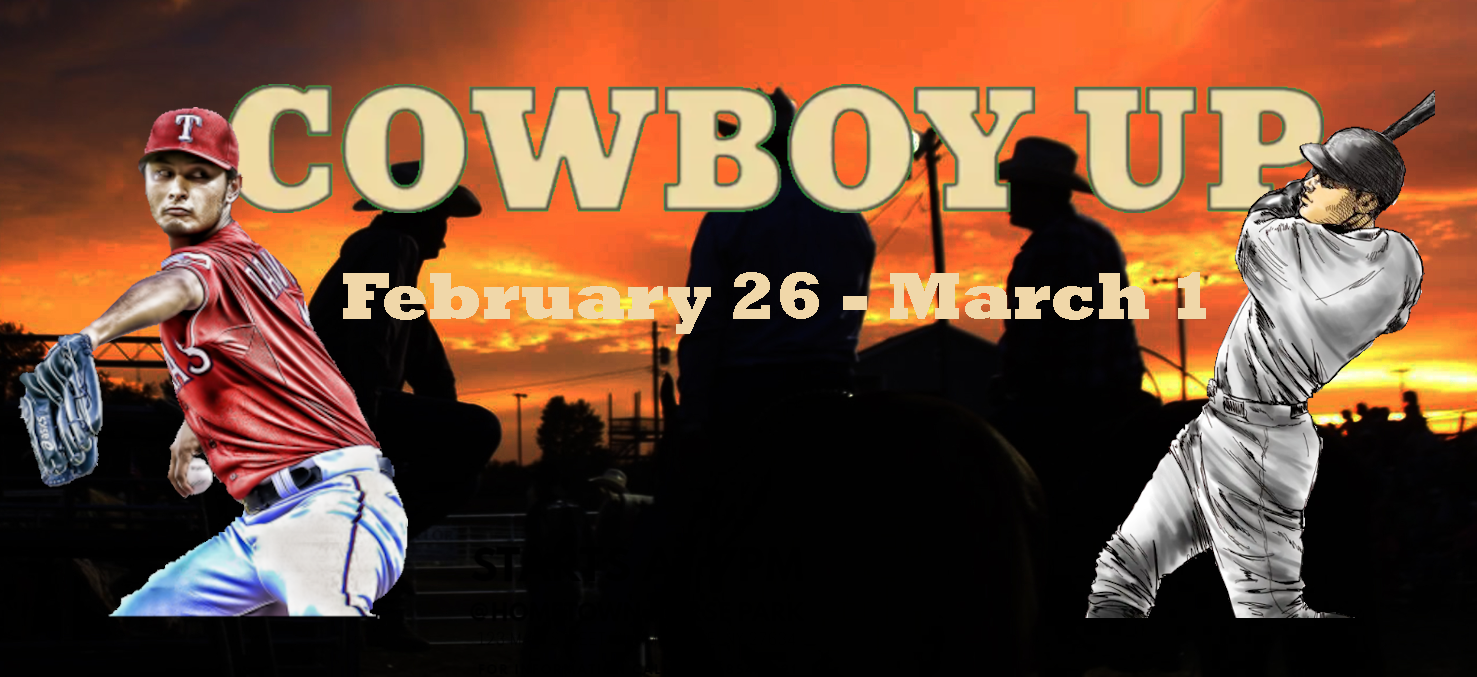 Baseball Players with Western Backdrop for Cowboy Up Invitational